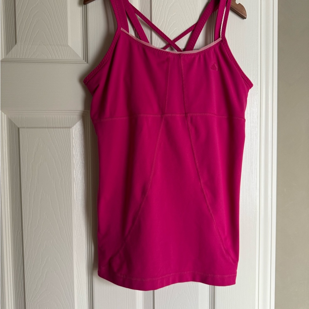 Adidas Active Workout Cross Back Pink Athletic Tank Top Size Large 16-18